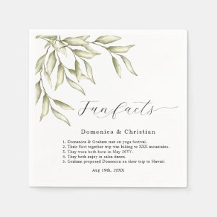 Serviette En Papier Sage Green Foliing Mariage Fun Facts Napkins