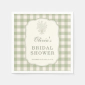 Serviette En Papier Sage Green Gingham Bridal Shower Party (Devant)