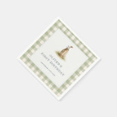 Serviette En Papier Sage Green Gingham Golf First Birthday Party (Coin)