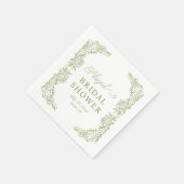 Serviette En Papier Sage Green Hydrangea Bridal Shower Napkin (Coin)
