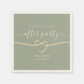 Serviette En Papier Sage Green Joyeusement Joyeux Jamais Après Mariage (Devant)