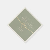 Serviette En Papier Sage Green Joyeusement Joyeux Jamais Après Mariage (Coin)