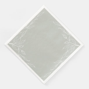 Serviette En Papier Sage Green Leaf Motif Thanksgiving Party