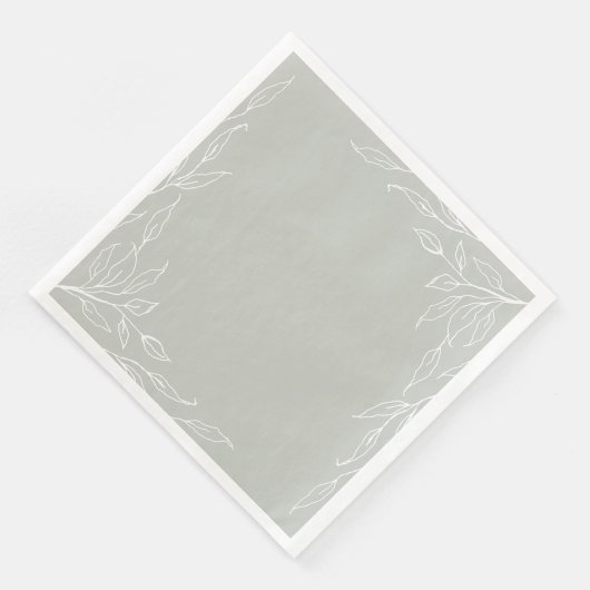 Serviette En Papier Sage Green Leaf Motif Thanksgiving Party (Coin)
