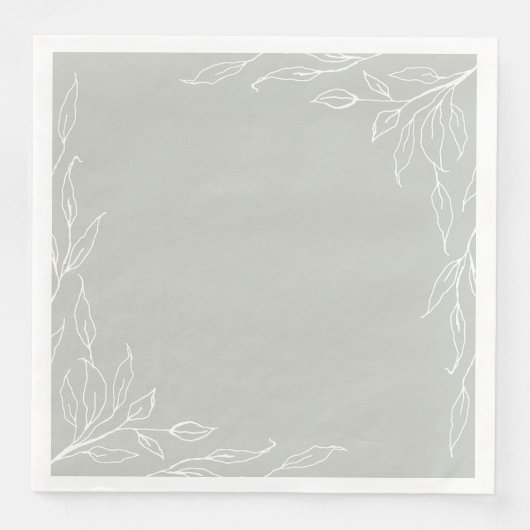 Serviette En Papier Sage Green Leaf Motif Thanksgiving Party (Devant)