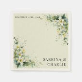 Serviette En Papier Sage Green Lily Valley Elegant Floral Wedding (Devant)