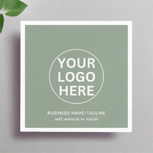 Serviette En Papier Sage Green Logo l Événements professionnels d'entr