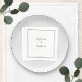 Serviette En Papier Sage Green Mariage Élégante Réception Moderne Simp