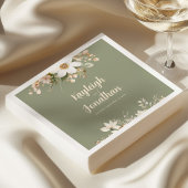 Serviette En Papier Sage Green Moderne Aquarelle Mariage Floral