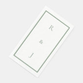 Serviette En Papier Sage Green Monogram Ampersand Initials Wedding (Coin)