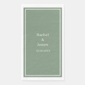 Serviette En Papier Sage Green Monogramme Nom Élégant Mariage moderne (Devant)