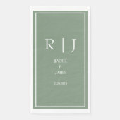 Serviette En Papier Sage Green Monogrammes Simple Élégant Mariage mode (Devant)
