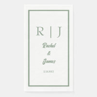 Sage Green Nom Monogramme Mariage minimal élégant