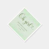 Serviette En Papier Sage Green Oh Girl Eucalyptus Confetti Script (Coin)