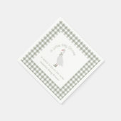 Serviette En Papier Sage Green Preppy Silly Little Goose Baby shower (Coin)