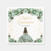 Serviette En Papier Sage Green Princesse Floral Quinceañera (Devant)
