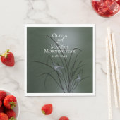 Serviette En Papier Sage Green Purple Dragonfly (En situation)