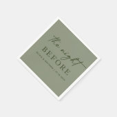 Serviette En Papier Sage Green Rehearsal Dinner | The Night Before (Coin)