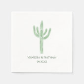 Serviette En Papier Sage Green Saguaro Cactus Cocktail Mariage (Devant)
