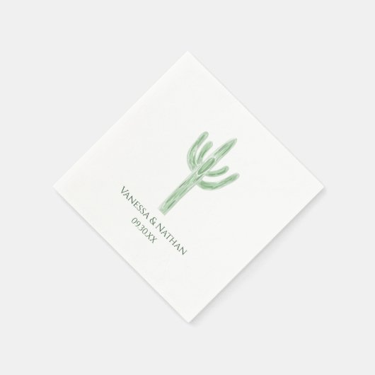 Serviette En Papier Sage Green Saguaro Cactus Cocktail Mariage (Coin)