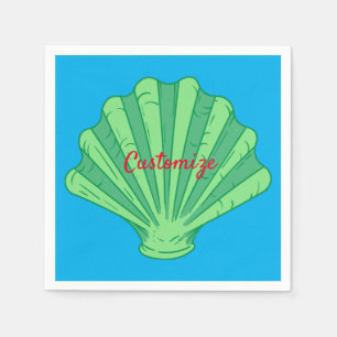 Serviette En Papier Sage Green Scallop Shell Thunder_Cove 