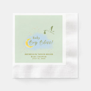 Serviette En Papier Sage Green Starlit Baby Boy Bliss Livraison spécia