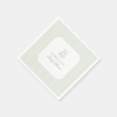 Serviette En Papier Sage Green Teddy Bear Preppy Élégant Baby shower (Coin)