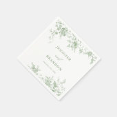 Serviette En Papier Sage Green Toile Classic Mariage Napkins (Coin)