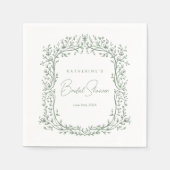 Serviette En Papier Sage Green Toile Cocktail Napkin (Devant)