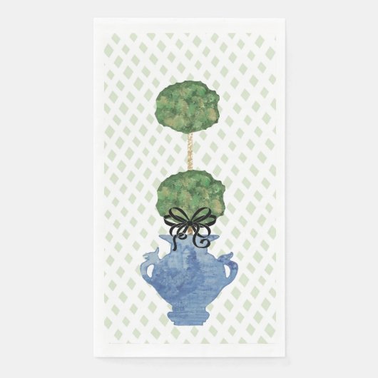 Serviette En Papier Sage Green treillis Topiary Ginger Jar (Devant)
