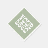 Serviette En Papier Sage Green & White Business Logo Napkin (Coin)