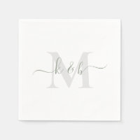 Sage & Grey Monogramme Écriture Fléchée Blanche Co