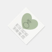 Serviette En Papier Sage Heart "Better Together" Fiançailles Napkin (Coin)