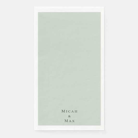 Serviette En Papier Sage Mariage personnalisé (Devant)