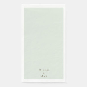 Serviette En Papier Sage Mariage personnalisé Gold Texte