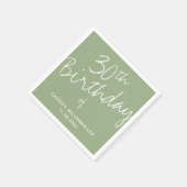 Serviette En Papier Sage minimaliste 30e anniversaire (Coin)