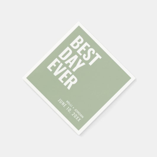 Serviette En Papier Sage personnalisé Moderne Meilleur Jour Jamais Mar (Coin)