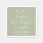 Serviette En Papier Sage Personnalisé Script Mariage Réception (Devant)