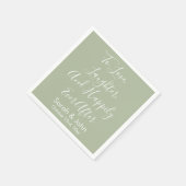 Serviette En Papier Sage Personnalisé Script Mariage Réception (Coin)