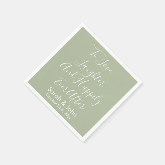 Serviette En Papier Sage Personnalisé Script Mariage Réception (Coin)