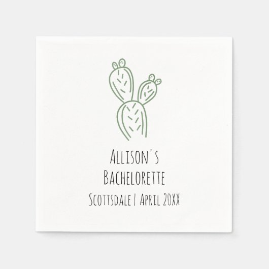 Serviette En Papier Sage Prickly Pear Cactus Bachelorette Papier Napki (Devant)