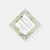 Serviette En Papier Sage rose Floral Forever Commence Demain Répétitio (Coin)