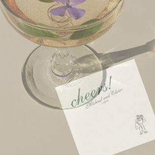 Serviette En Papier Sage Vert Acclamations Élégant Mariage Personnalis