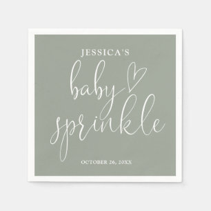 Serviette En Papier Sage Vert Genre Neutre Bébé Saupoudrer Douche