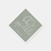 Serviette En Papier Sage Vert Genre Neutre Bébé Saupoudrer Douche (Coin)