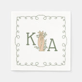 Serviette En Papier Sage Whimsical Vert Première main tendance dessiné (Devant)