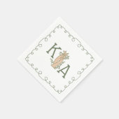 Serviette En Papier Sage Whimsical Vert Première main tendance dessiné (Coin)