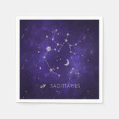 Serviette En Papier Sagittaire pourpre zodiaque | Horoscope astrologiq (Devant)