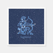 Serviette En Papier Sagittarius Constellation & Zodiac Signe avec étoi (Devant)