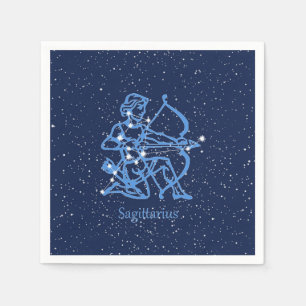 Serviette En Papier Sagittarius Constellation & Zodiac Signe avec étoi
